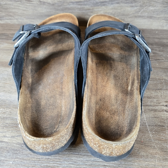 Birkenstock Arizona Black Leather Double Strap Sandal Shoe Mens Sz 43 US 10-10.5 - Picture 7 of 9